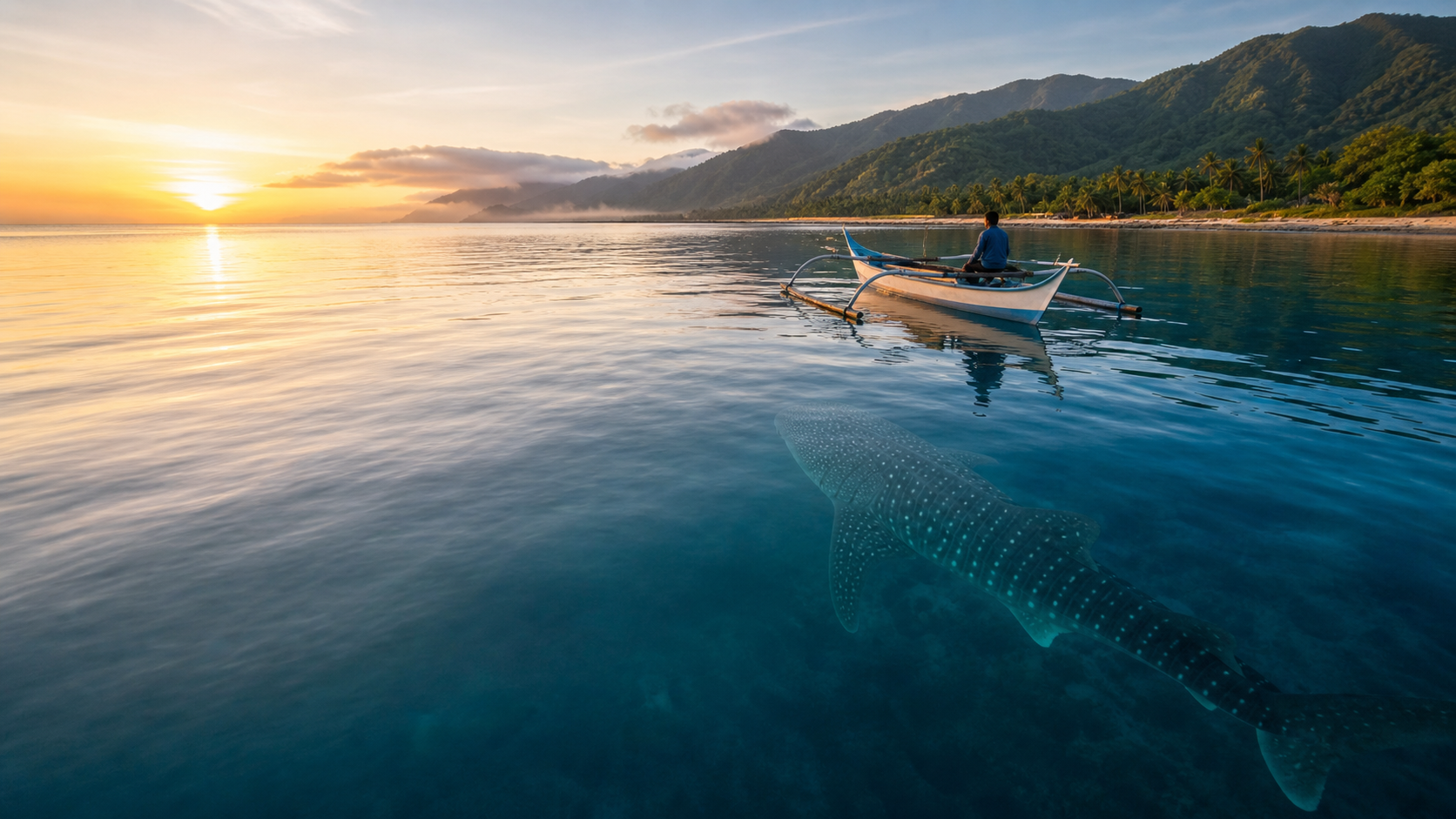 Whale shark off a tropical coast